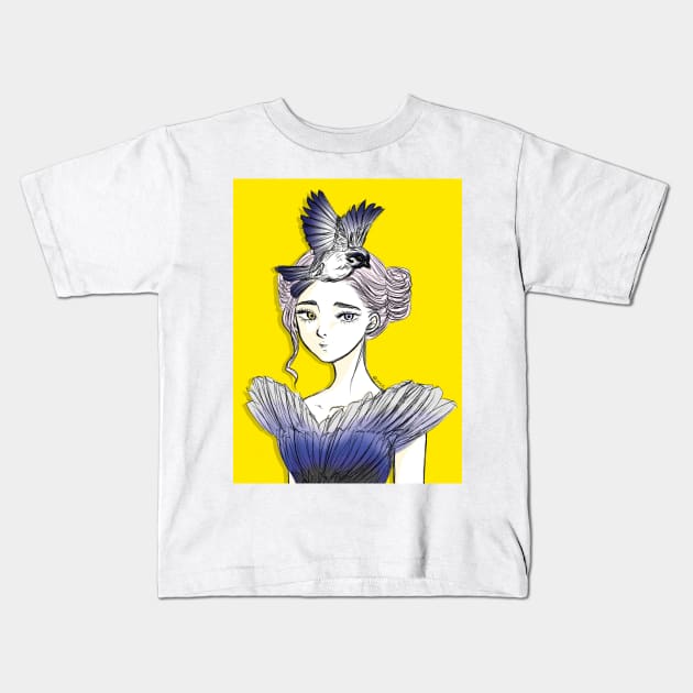 Pretty Bird Kids T-Shirt by youje